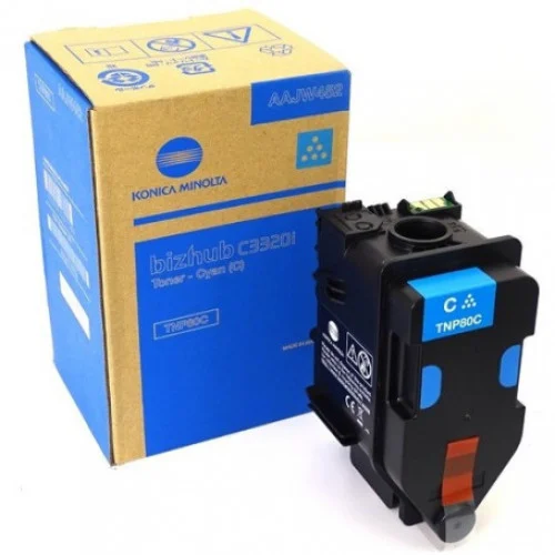 Cartuș toner Konica Minolta TNP80C pentru imprimante bizhub C3320i, capacitate mare, calitate superioară a imprimării.