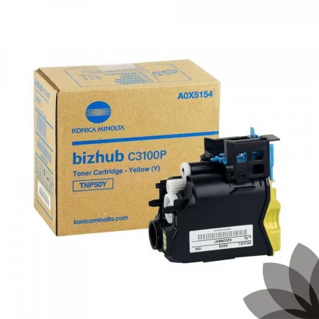 Cartuș toner galben pentru imprimanta Konica Minolta bizhub C3100P, model TNP50Y, ideal pentru imprimare de calitate.