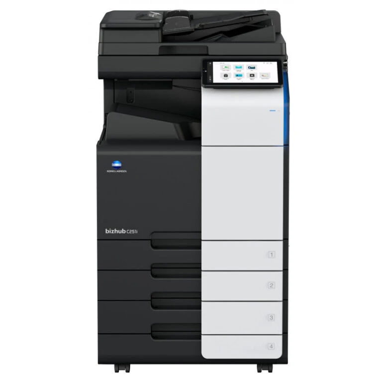Imprimantă multifuncțională bizhub C251, cu funcții de copiere, imprimare și scanare, design compact și modern.