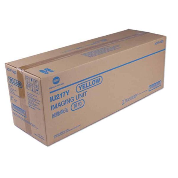 Unitate de imagine galbenă IU217Y, compatibilă cu imprimantele de birou, ambalaj de carton, produs de marca Forerunner.